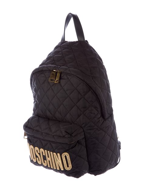 moschino quilted nylon backpack.